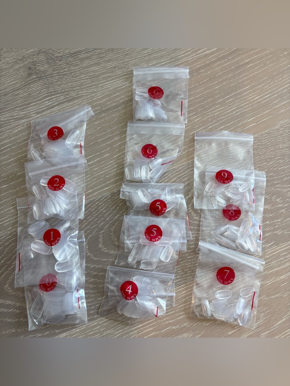 Clear Press-On False Nail Tips - Multiple Sizes - ~600